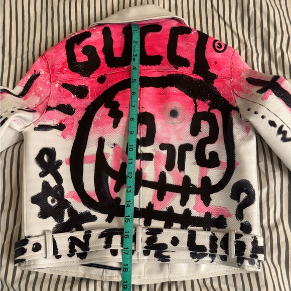 Zara Leather Biker Jacket - custom paint job - Picture 4 of 5